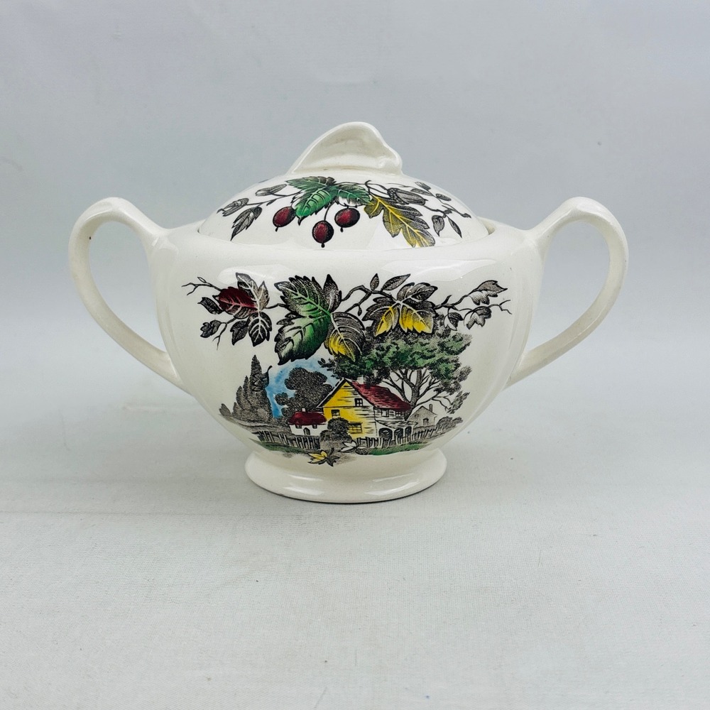 J&G Meakin Welcome Home Sugar Bowl with Lid England English Staffordshire